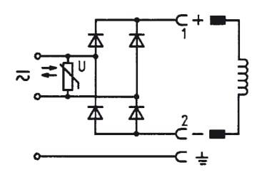 Connector 12-240V DC (DIN - A) with Rectifier and Varistor - Burkert 2508 008374