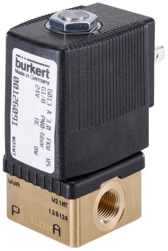 Magneetventiel G1/8'' NC Messing FFKM/FKM 0-6bar/87psi 24VDC 6013 162113