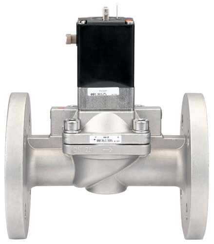 Solenoid Valve 25 mm Flange NC Stainless steel FKM 0.2-10bar/3-145psi 230VAC Anti-Waterhammer 5282 361403