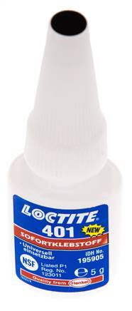 Loctite Instant Adhesive 5ml Transparent 3-11s Curing Time Metal, Plastic And Rubber Surfaces
