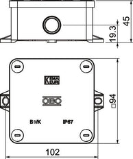 OBO B Surface mounted Wall/Ceiling Box - 2001942