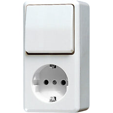 JUNG AP600 Combination Switch Outlet RA Alpin White - 676AWW