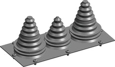 ABB Aluminum Flange Plate With 3 Cable Support Sleeves - 2CPX046609R9999