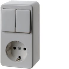 Hager Berker Surface-Mounted Combination Series Switch Socket Outlet - 61479449