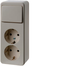Hager Berker Switch Socket Combination Surface Mounted - 61402640