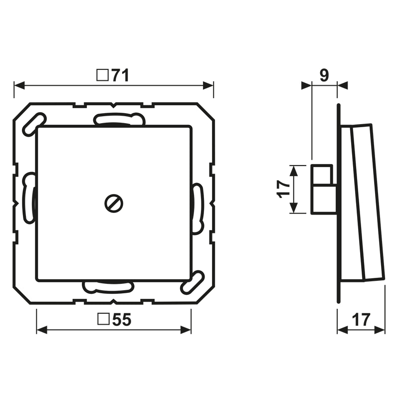 Jung A500 Cable Entry Cover Plate Snow White Matte - A590BFAWWM