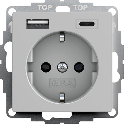 Dual USB Type A/C SCHUKO Socket With Safety Plus - 2459015