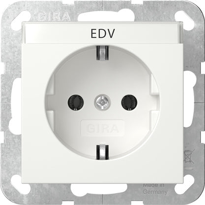 Gira System 55 SCHUKO Socket With Label Space - 445703