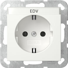 Gira System 55 SCHUKO Socket With Label Space - 445703