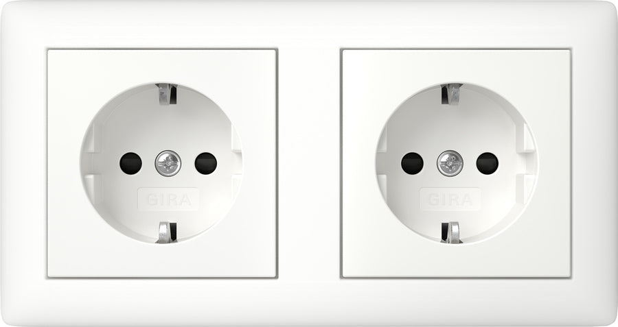 Gira Dual SCHUKO Socket With Safety Plus System 55 - 478604