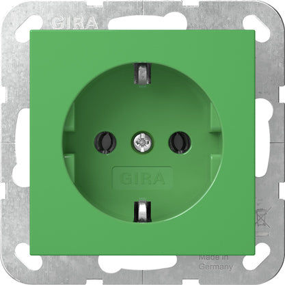 Gira System 55 Green SCHUKO Socket Outlet 16A 250V - 4455107