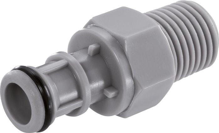 PP DN 6.4 Linktech Coupling Plug 1/4 inch Male NPT Threads Double Shut-Off 50 Series