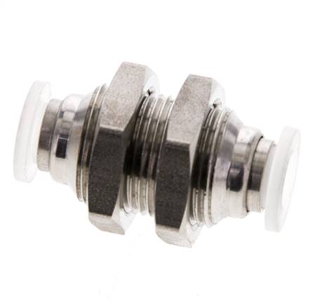 6mm Push-in Fitting Stainless Steel/PA EPDM/PTFE Bulkhead