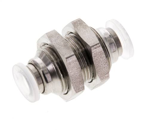 6mm Push-in Fitting Stainless Steel/PA EPDM/PTFE Bulkhead