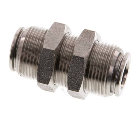 8mm Push-in Fitting Stainless Steel FKM Bulkhead