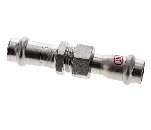 Union Press Fitting - 15mm Female - Stainless Steel Flat Sealing