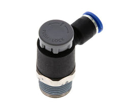 Flow Control Valve Meter-Out Elbow 6 mm - R3/8'' Brass/PA 66 Locknut