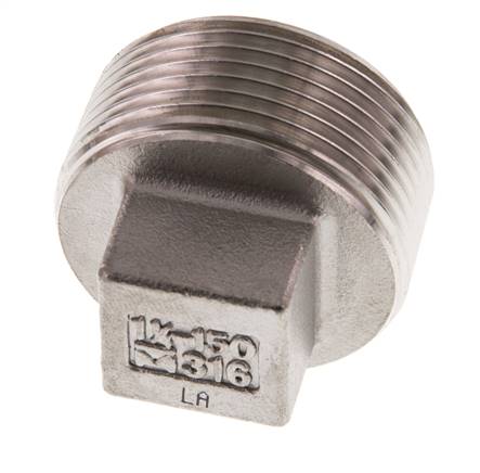 Plug R1 1/4" RVS met extern vierkant 16 bar (224.8psi)