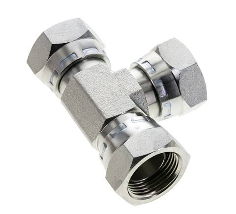 Tee Fitting G1'' Female Steel Hydraulic 150bar (2107.5psi)