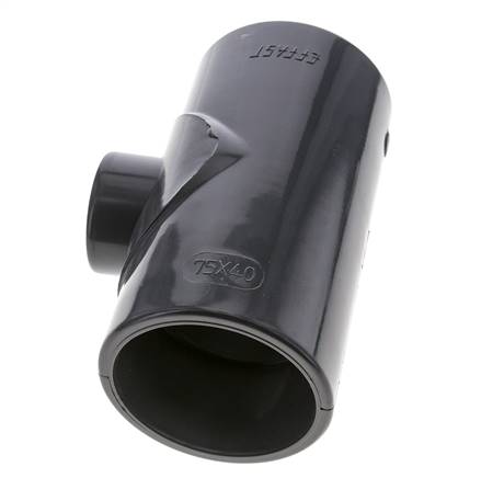 PVC Adapter T-stuk Lijmmof 75 tot 40mm