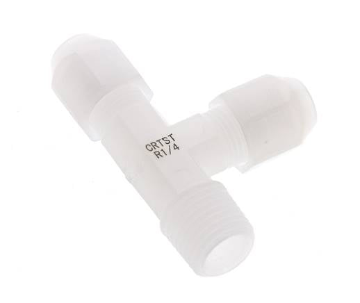4x6mm & R1/4'' PVDF Right Angle Tee Hose Fitting with Male Threads 10bar/145psi