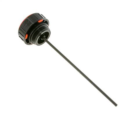 Kunststof vul- en beluchtingsdop G3/8'' met peilstok