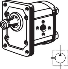 Hydraulische tandwielpomp 5,5cm³ 250bar Plessey-flens maat 2 - Rexroth