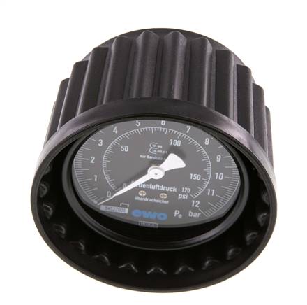 Pressure Gauge 80mm 0 - 12 Bar 15.9 mm Sockets