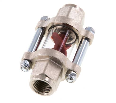 G1/4'' messing stromingsindicator met vleugelrad 0.6-3 l/min 25 bar