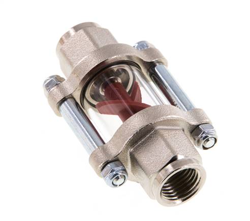 G1/4'' messing stromingsindicator met vleugelrad 0.6-3 l/min 25 bar