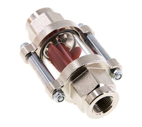 G3/8'' messing stromingsindicator met vleugelrad 1.1-5.5 l/min 25 bar