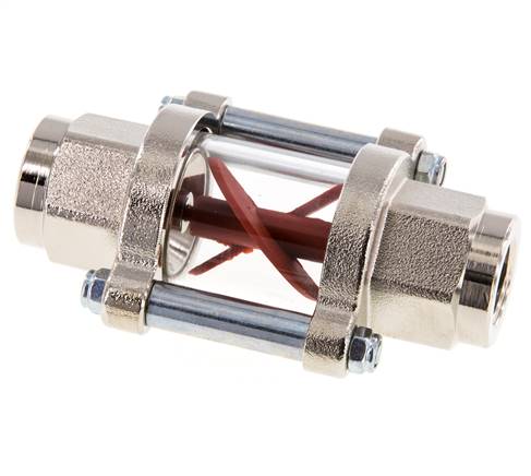 G3/8'' messing stromingsindicator met vleugelrad 1.1-5.5 l/min 25 bar