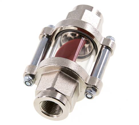 G3/8'' messing stromingsindicator met vleugelrad 1.1-5.5 l/min 25 bar