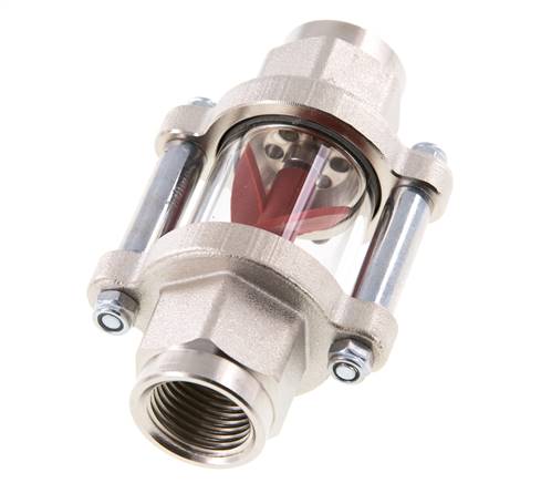 G1/2'' messing stromingsindicator met vleugelrad 1.3-6.3 l/min 25 bar