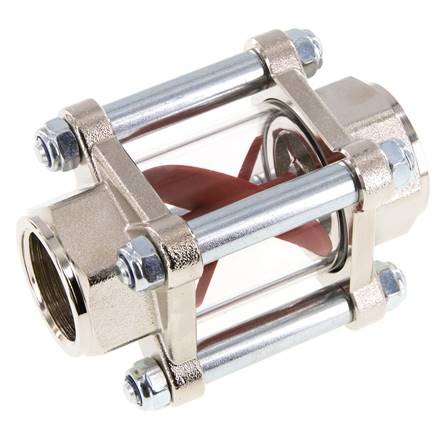 G1'' messing stromingsindicator met vleugelrad 2.2-27 l/min 25 bar