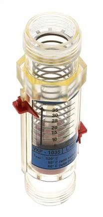 G1'' kunststof zweeflichaamflowmeter voor water 5-35 l/min