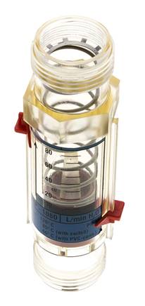 G1'' kunststof zweeflichaamflowmeter voor water 10-80 l/min