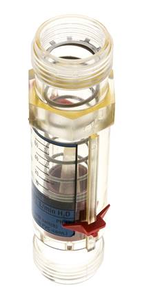 G1'' kunststof zweeflichaamflowmeter voor water 10-80 l/min