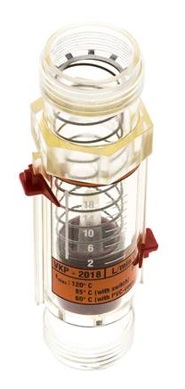 G1'' kunststof zweeflichaamflowmeter voor olie 100 cSt 1-18 l/min