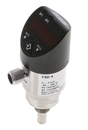 G1/4'' calorimetrische flowmeter en stromingsschakelaar WIKA FSD-4 zonder IO-Link