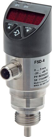 G1/4'' calorimetrische flowmeter en stromingsschakelaar WIKA FSD-4 met IO-Link