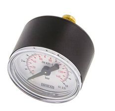 0..10 Bar (0..145 psi) Pressure Gauge Rear Plastic/Brass 40 mm Class 2.5