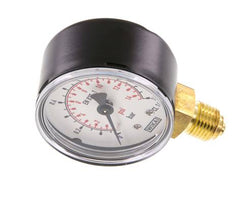 0..1 Bar (0..15 psi) Pressure Gauge Below Steel/Brass 50 mm Class 1.6