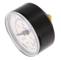 0..160 Bar (0..2321 psi) Pressure Gauge Rear Steel/Brass 63 mm Class 1.6