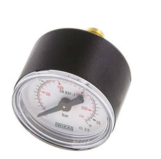 0..16 Bar (0..232 psi) Pressure Gauge Rear Plastic/Brass 40 mm Class 2.5