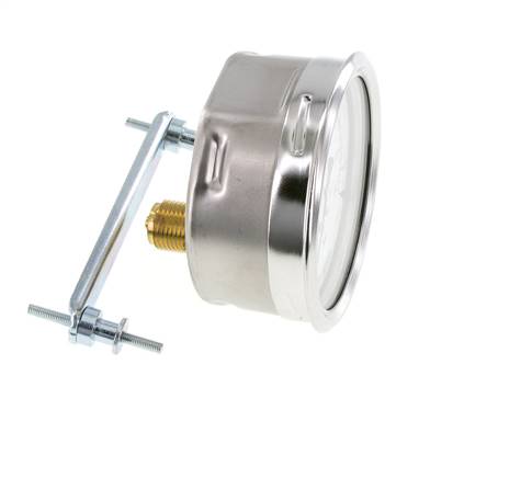 0..1.6 Bar (0..23 psi) Panel Mount Pressure Gauge Steel/Brass 100 mm Class 1.0 (Bracket)