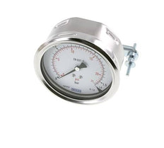 0..1.6 Bar (0..23 psi) Panel Mount Pressure Gauge Steel/Brass 100 mm Class 1.0 (Bracket)