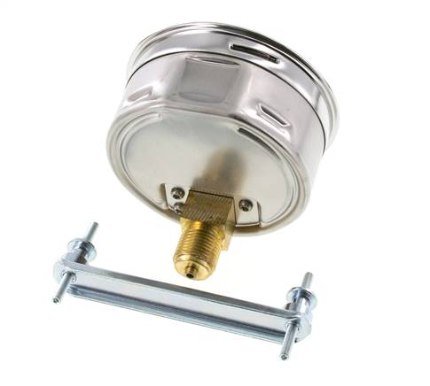 0..1.6 Bar (0..23 psi) Panel Mount Pressure Gauge Steel/Brass 100 mm Class 1.0 (Bracket)