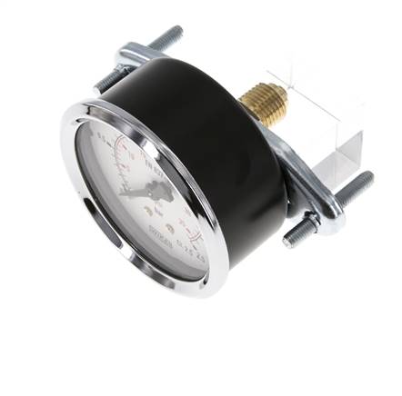 0..2.5 Bar (0..36 psi) Panel Mount Pressure Gauge Steel/Brass 63 mm Class 2.5 (Bracket)