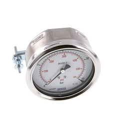 0...40 Bar (0..580 psi) Paneelmontage Manometer Staal/Brons 100 mm Klasse 1.0 (Beugel)